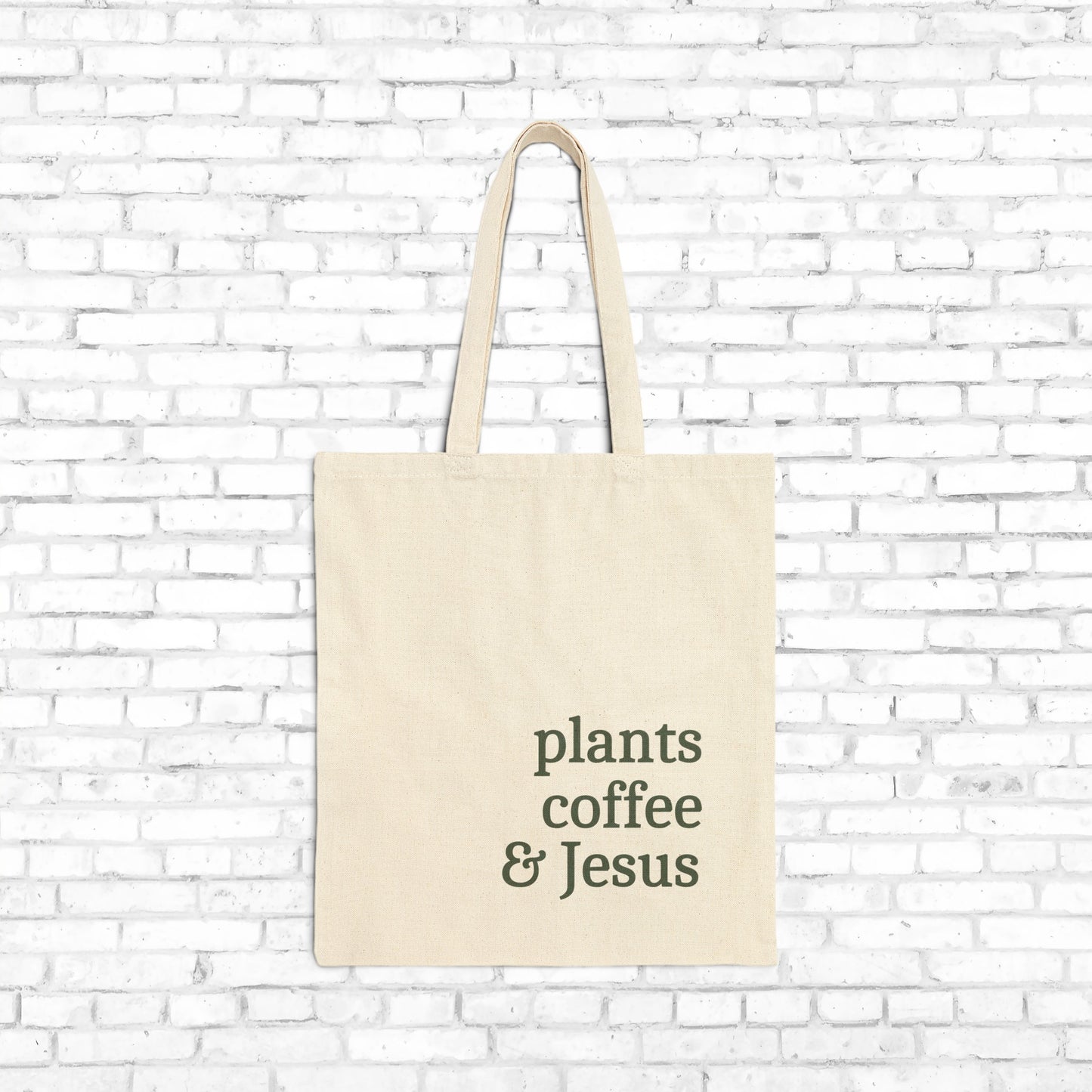 Plants Coffee & Jesus Tote Bag