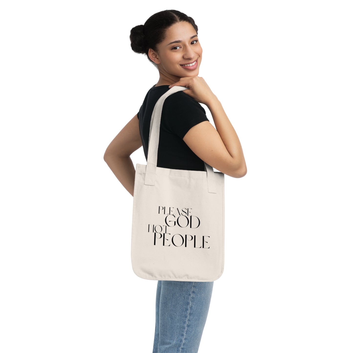 Please God Not People Organic Canvas Tote Bag